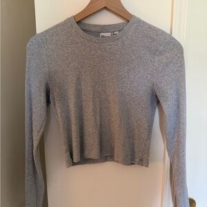 Aritzia Light Gray Long Sleeve Tee